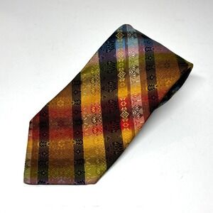 Wembley Necktie Mens OS Multicolor Geometric Striped Jacquard Vintage